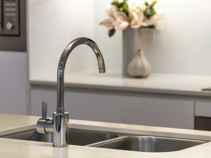 Stainless steel kitchen faucet